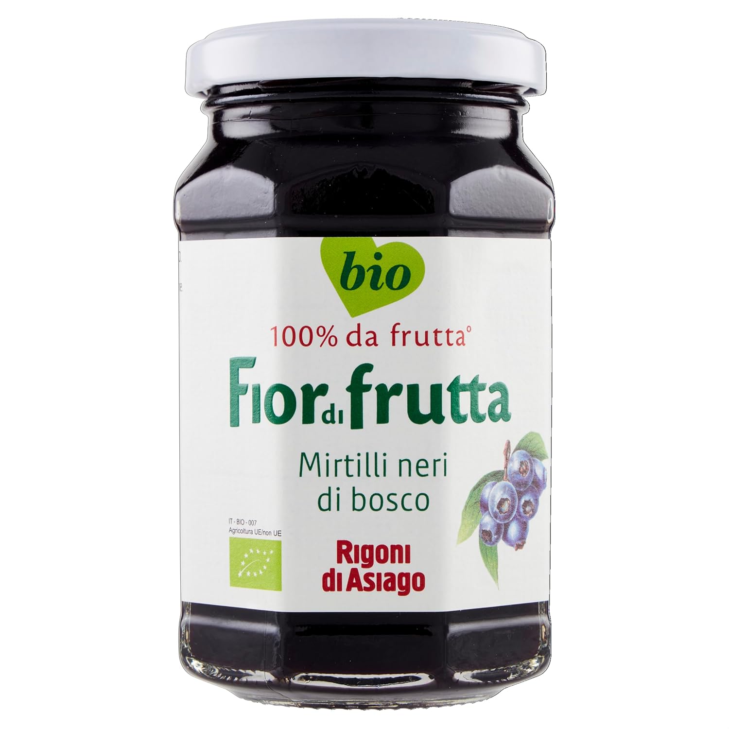 Rigoni di Asiago Fiordifrutta Organic Fruit Spread, Wild Blueberry, 6 Count