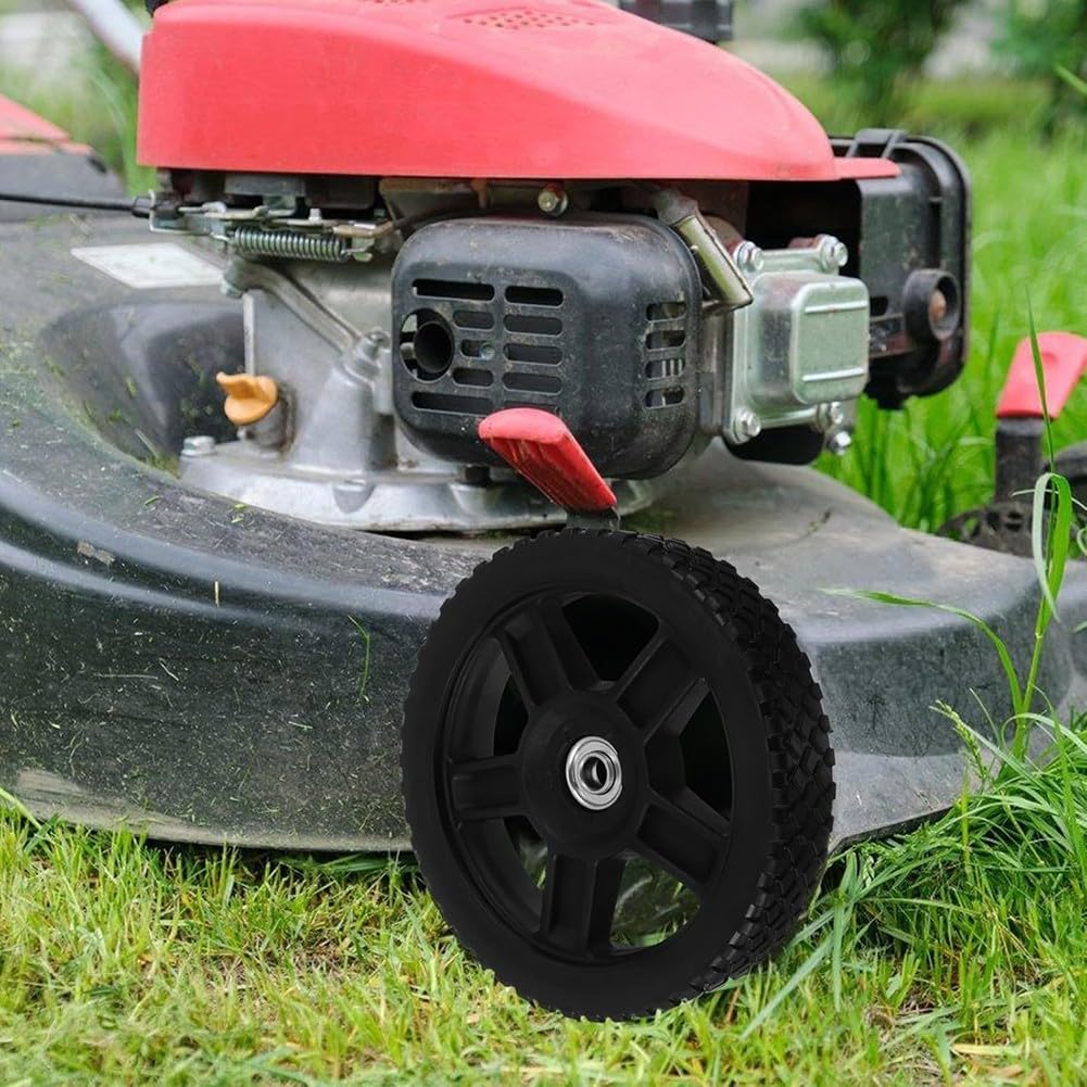 Roue de rechange en plastique pour débroussailleuse de 20,3 cm - Accessoire de jardin durable pour débroussailleuse manuelle - Outil d'entretien de pelouse en plein air - Noir (1 pièce)