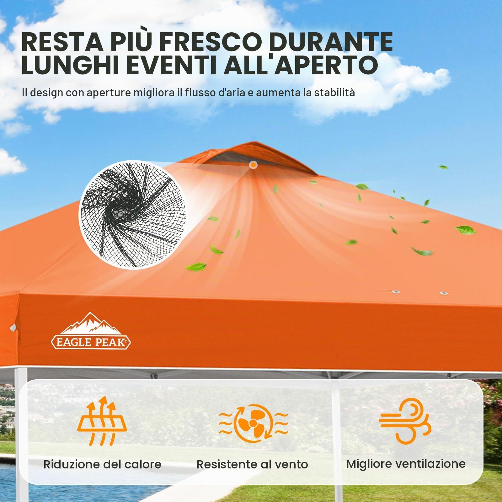 EAGLE PEAK Tenda a baldacchino pop-up da 3 m x 3 m