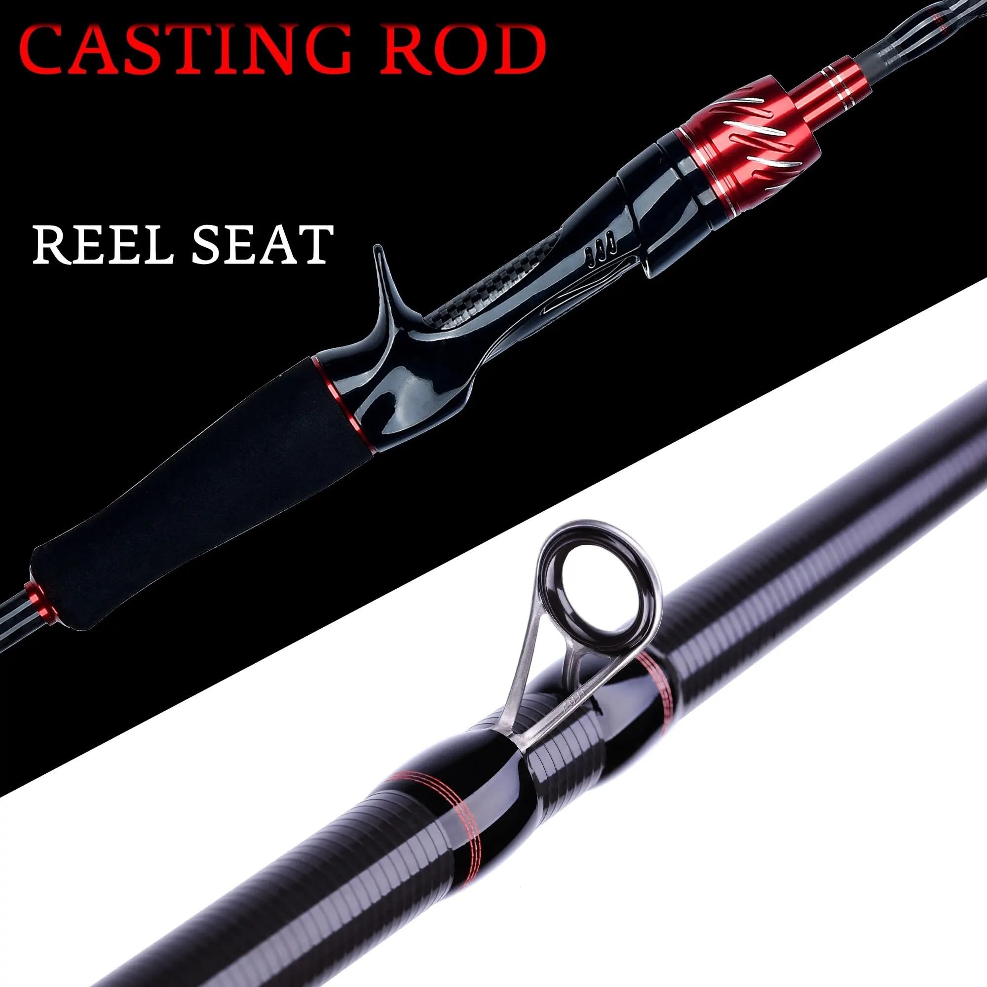 Canne A Coup Canne à pêche Spinning et Casting en Carbone, Mini Canne à pêche en Roche, 1.8/2.1/2.4/2.7/3.0m, Voyageur Canne à Pêche(Casting 2.4m 7-30g)