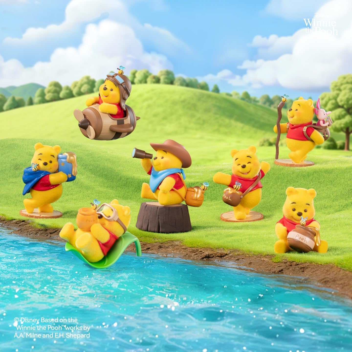 MINISO Winnie The Pooh Centenary Quest Series Blind Box to Collect Characters and Ornaments to Decorate (1 Random piece)