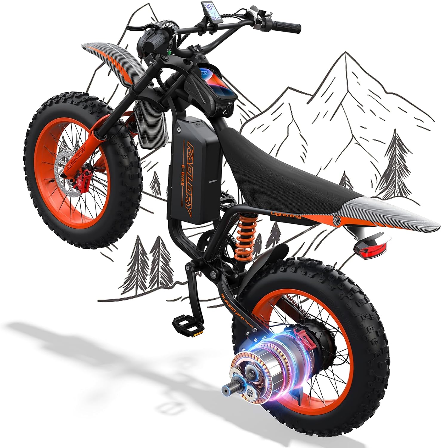 Electric Bike for Adults – 20"x4.5" Fat Tire, 5000W Motor, 60V 36Ah Battery, 7-Speed, Dual Disc Brakes for Off-Road and City Riding