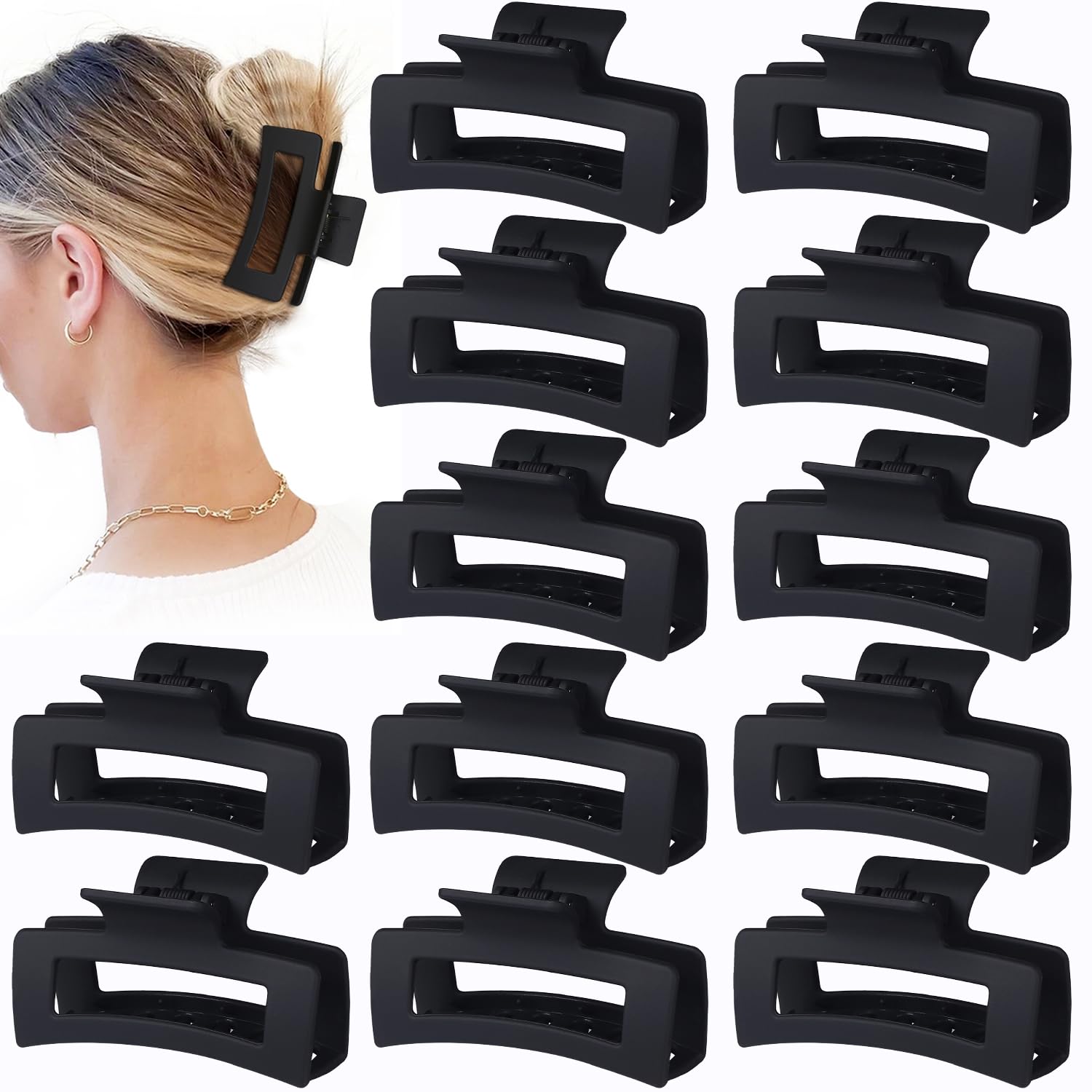 Colorful Hair Clips - 12 Pack Claw Clips for Women & Girls -17 Colorful Hair Clips - 12 Pack Claw Clips for Women & Girls -17