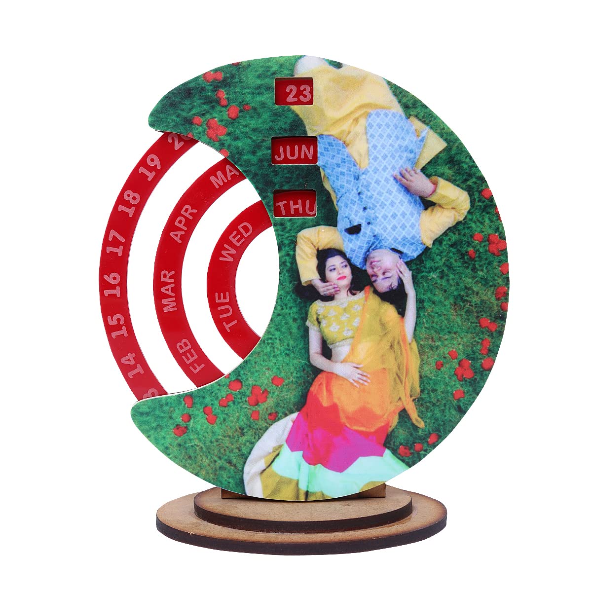 Bade Naam Wala Wooden Rotating Circle Lifetime Calendar With