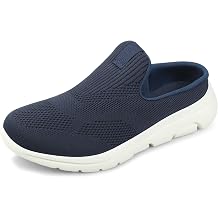 Womens Closed Toe Mules, Breathable Mesh Walking Shoes
