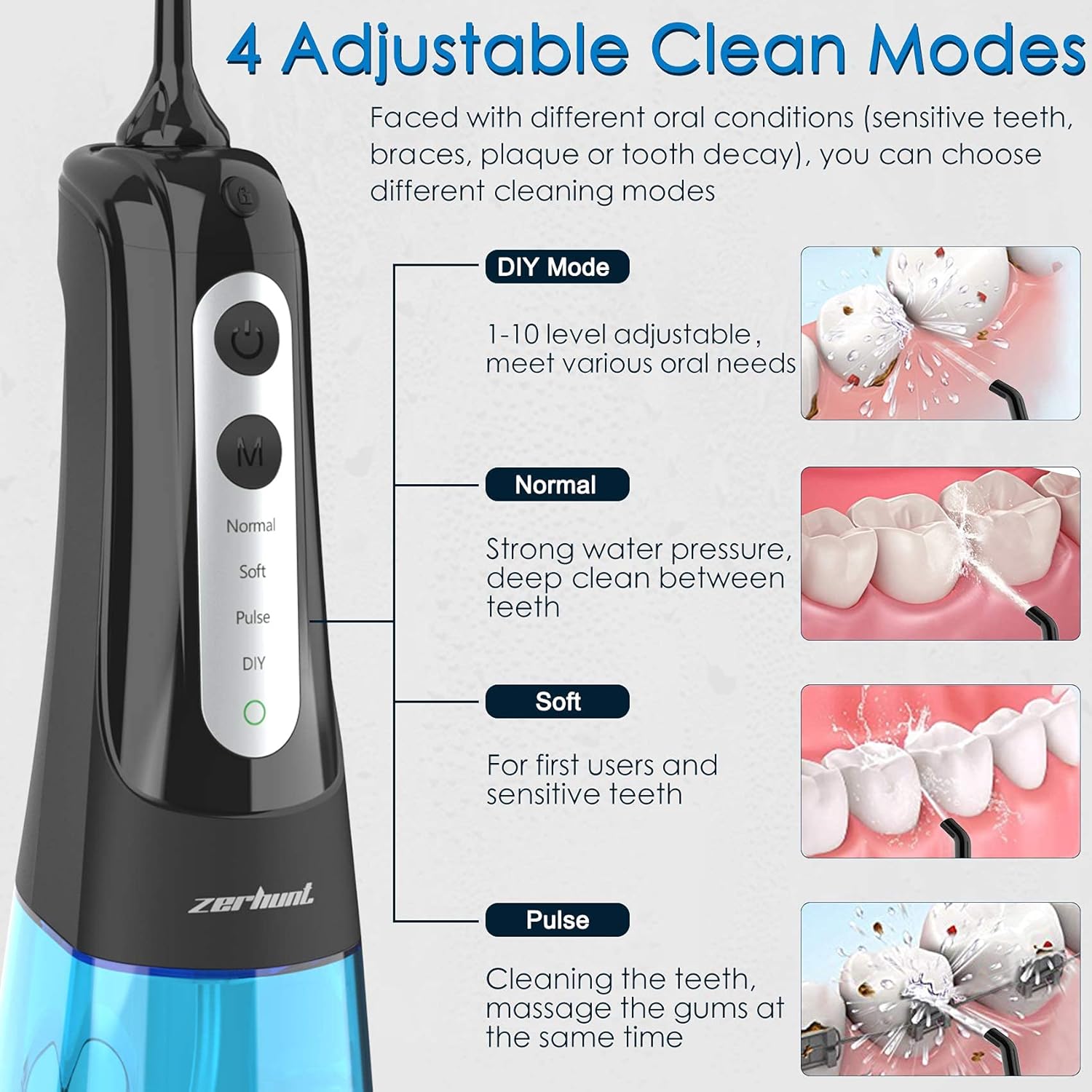 Buy Water Flosser Cordless Teeth Cleaner, Dental Oral Irrigator with