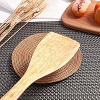 Vista 6 de Espátula de madera para cocinar, espátula de cocina de mango largo, pala de arroz, espátula antiadherente, cucharas de madera, raspador, cuchara
