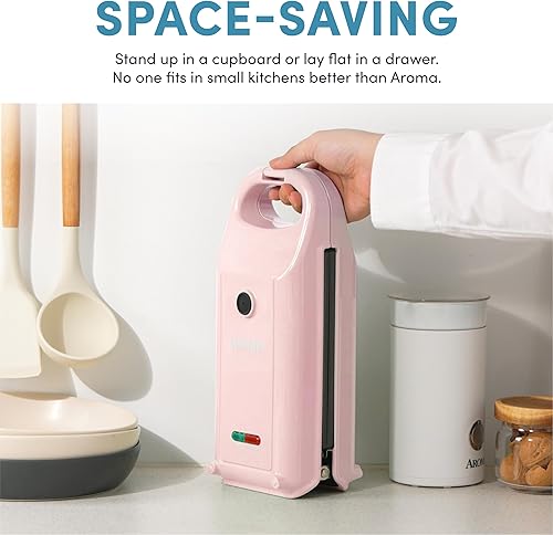 Miniatura 5 de AROMA Swap & Flip Waffle Maker con platos extraíbles prensa Panini 3 en 1, mini máquina para hacer donas y wafflera