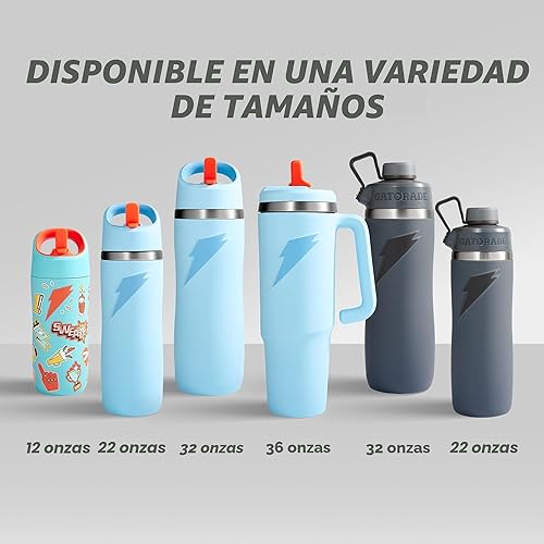 Miniatura 8 de Gatorade 'Overtime' - Botella de agua de acero inoxidable de 22 onzas, tapa giratoria, color gris