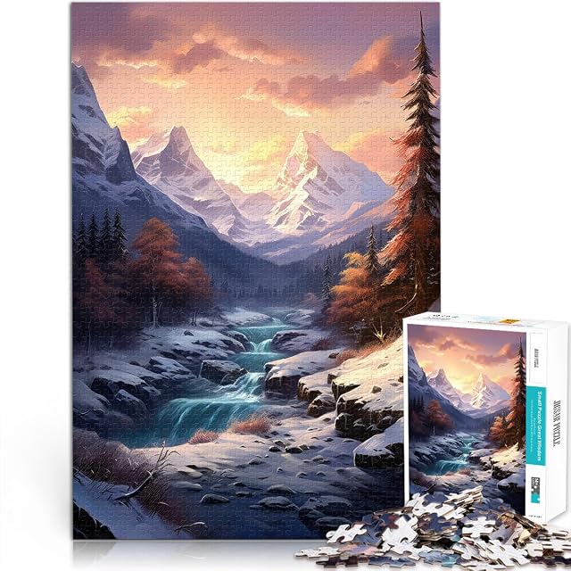 Puzzle de 1000 Piezas para Adultos montañas invernales Entrena tu Cerebro y Tus Manos con Piezas de Formas…