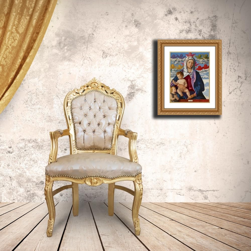 ArtDirect Madonna And Child With St. John The Baptist (1490-1500) Custom Framed Art Print Giclee Print or Canvas Options with Various Sizes and Customization by Giovanni Bellini