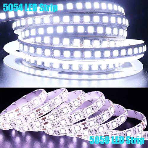 Miniatura 6 de Xunata Tira de luz LED flexible de 16.4 pies, 600 unidades LED SMD 5054 (5050 actualizado), tiras de luz IP65 impermeables de 12 V CC, cinta LED,