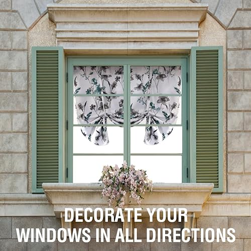 Miniatura 7 de H.VERSAILTEX Cattleya - Cortinas reversibles con estampado floral y bolsillo para barra para ventana pequeña, 42 pulgadas de ancho por 45 pulgadas