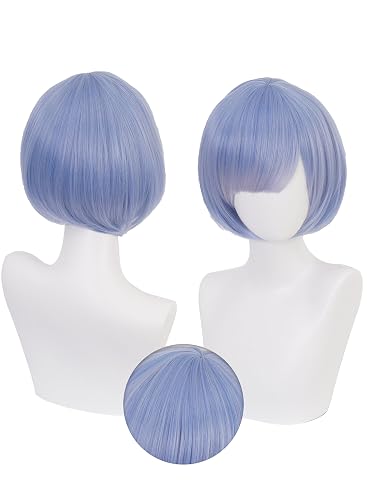 OSIAS Rem Wig Blue Mixed with Pastel Pink Bob with Bangs Heat Resistant Hair