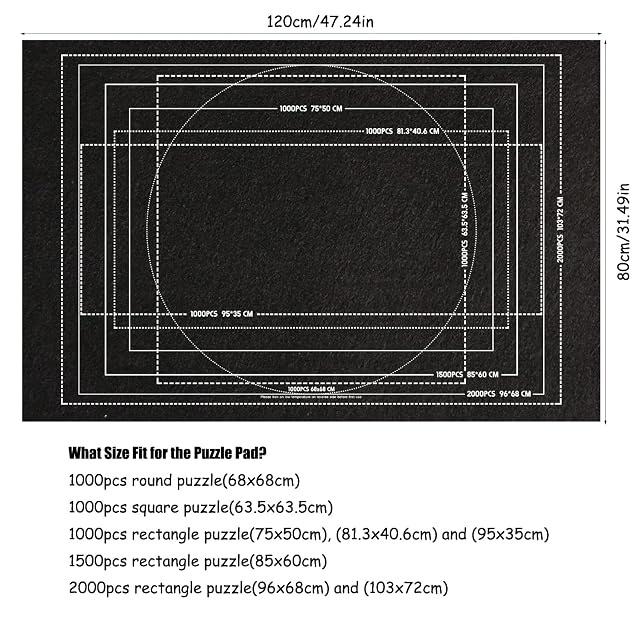 Foto 4 de 4 de TINYOUTH Rompecabezas enrollable para rompecabezas 500/1000/1500/2000 piezas, 1.5 mm plegable puzle