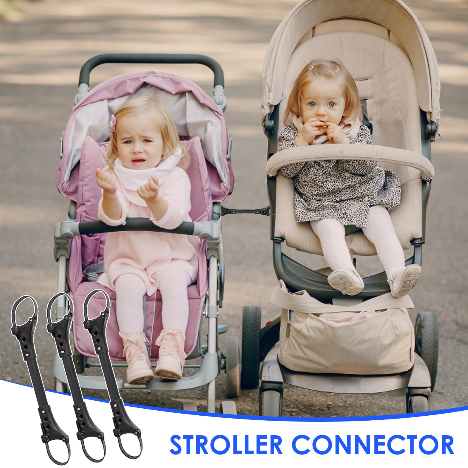 3 Pieces Connectors for Baby Stroller Union Connector Assembly Baby Stroller, Twin Stroller Connectors Safe Aluminum Alloy - Image 4