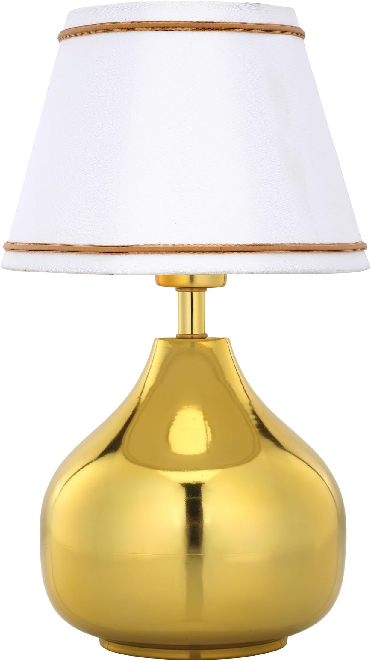 Rust & Shine Ziya Table Lamp - Gold Finish with White Lamp Shade | Bedside Night Lamp for Home, Living Room and Bedroom Décor | with Durable Iron Construction | Aesthetic & Elegant Bed Lamps