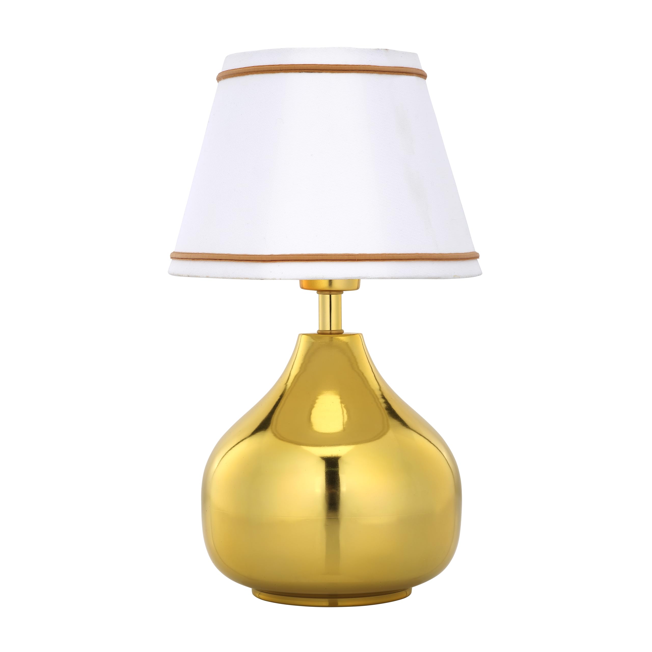 Rust & Shine Ziya Table Lamp - Gold Finish with White Lamp Shade | Bedside Night Lamp for Home, Living Room and Bedroom Décor | with Durable Iron Construction | Aesthetic & Elegant Bed Lamps