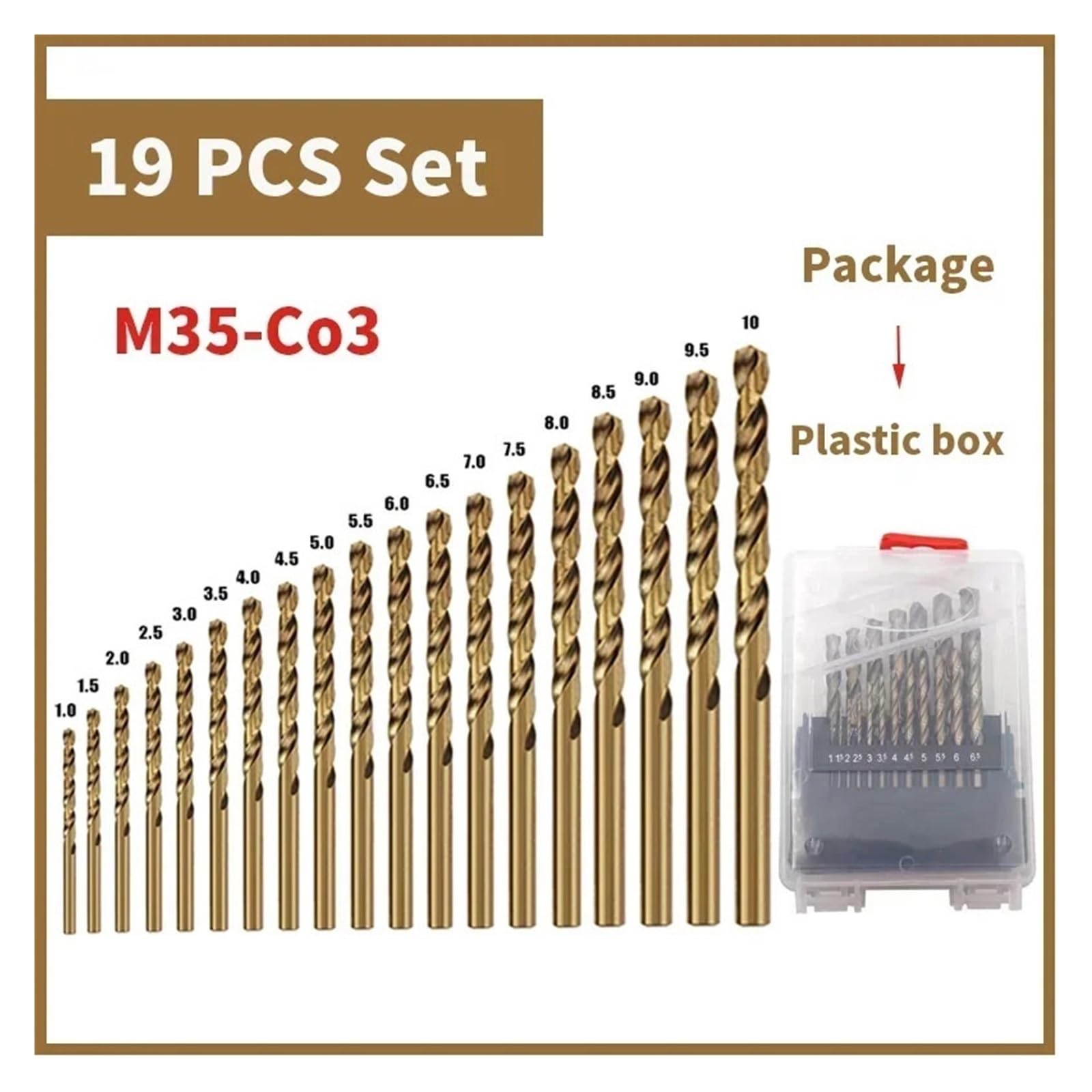 13/19/25 stücke High Speed ​​Stahl Twist Bohrer Bit M35 Edelstahl Werkzeug Set Von Bohrer Zubehör for Metall Edelstahl Bohren