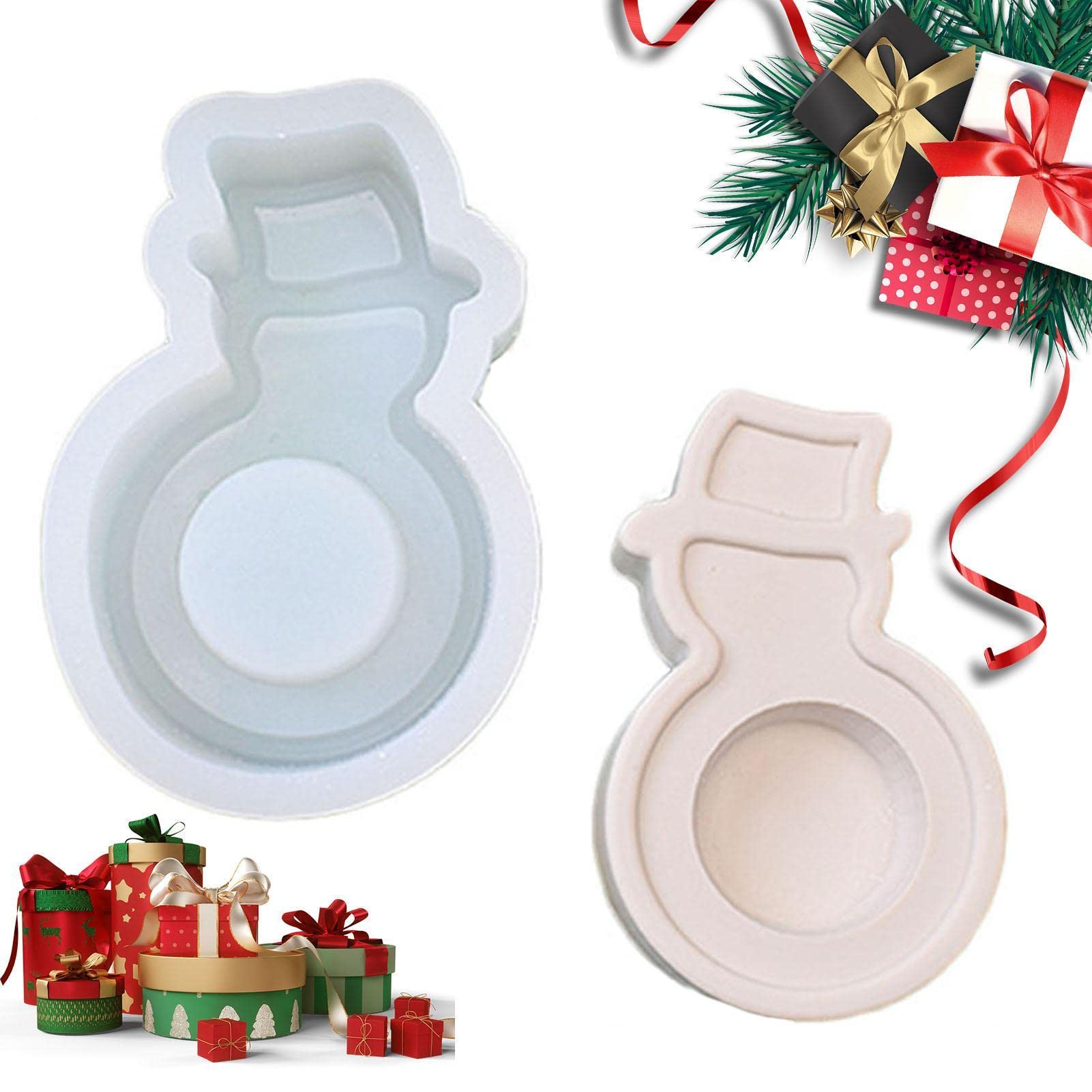 2 Stampi In Silicone Per Candele E Sapone A Tema Natale – Pupazzo Di Neve E Renna, Durevoli E Facili Da Staccare