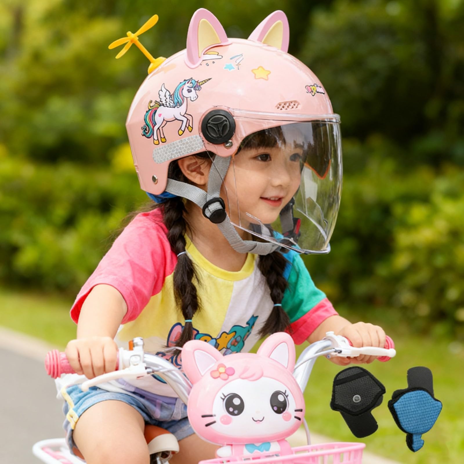 Casco Da Motocross Per Bambini, Casco Da Moto Per Bambini, Ragazzi E Ragazze, Bicicletta, Scooter, Sport All'aria Aperta, Visiera Parasole, Regalo, Per Bambini Dai 3 Ai 10 Anni B,48-56cm