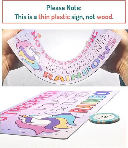 Miniatura 4 de Decoración de unicornio para habitación de niñas, decoración de habitación de niñas para dormitorio, decoración de plástico de PVC de 12 x 6