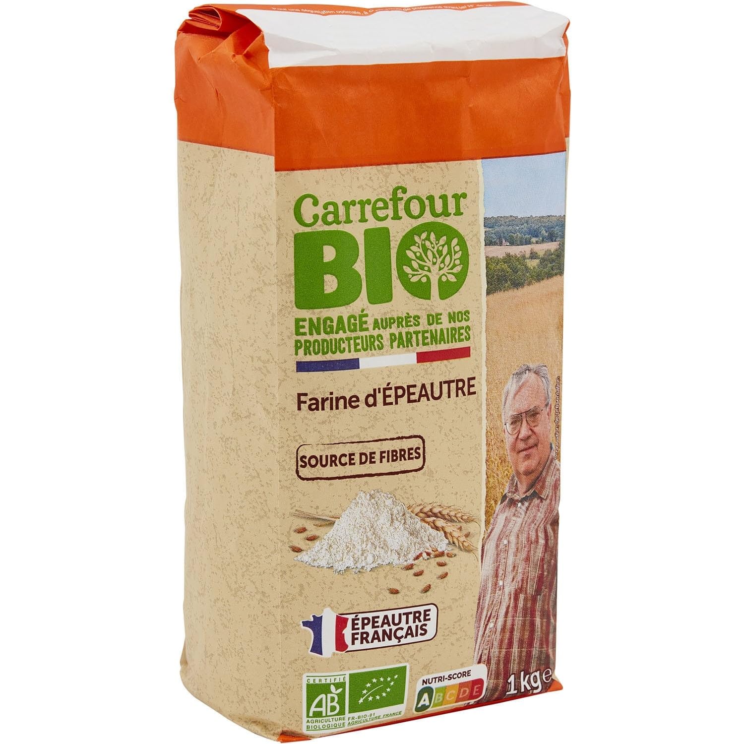 Préparez vos pâtisseries avec une farine source de fibres et issue de l'agriculture biologique française — CARREFOUR BIO Farine d'épeautre — Paquet de 1kg - Lot de 3