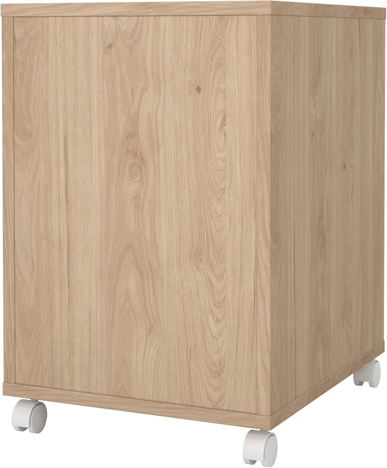 Tvilum Sign Mobile Cabinet with 3 Drawers and casters in Jackson Hickory/White