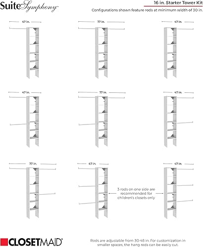 Miniatura 4 de Cubículo ClosetMaid SuiteSymphony de 25 x 6 pulgadas Blanco puro,Gris natural,Gris grafito,https://www.amazon.com/dp/undefined