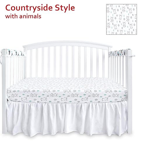 Vista 60 de Black Star - Sábana de cuna para bebé, microfibra suave y sedosa, sábana bajera ajustable de 52 x 28 pulgadas para colchón de cuna