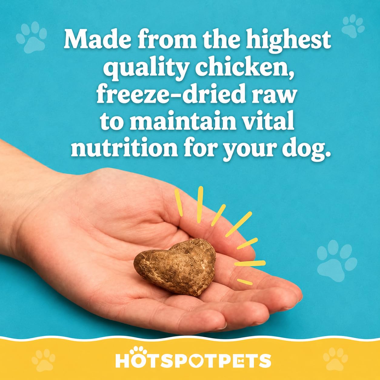 hotspot pets Corazones de pollo liofilizados para perros y gatos, bolsa grande de 450 g, fabricado en Estados Unidos, un solo ingrediente, totalmente natural, sin granos, bolsa resellable, perfecta