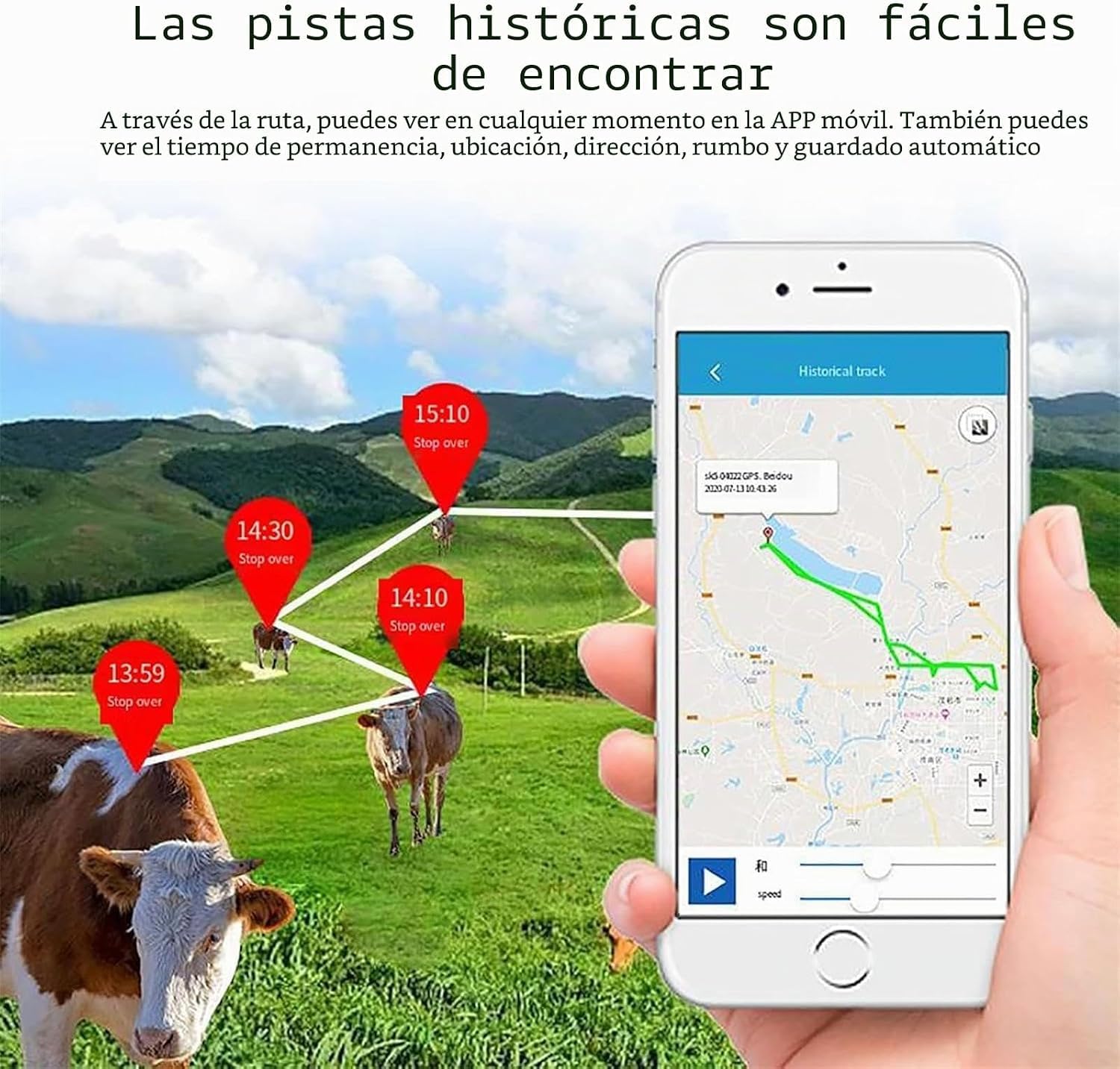 Localizzatore GPS solare per bovini, capre e cavalli, posizionamento in tempo reale e impermeabile