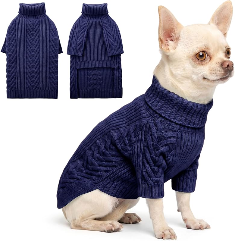Suéter para Cães com Gola Alta e Veludo Arctic ASENKU Royal Blue, Tamanho S