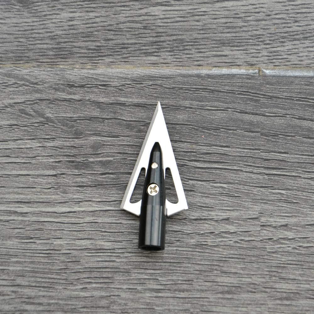 SHARROW Archery 2 Blades Arrows Broadheads 100 Grain Arrowheads Steel Tip Points Arrow Heads for DIY ID 8mm Wooden Bamboo Hunting Arrows (12pcs)