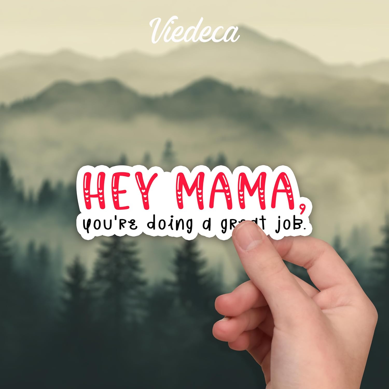 (3Pcs) Hey Mama You're Doing A Great Job Sticker Funny Motivational Quotes Inspirational Family Mommy Love Mother's Day Vinyl Decal for Tumbler Laptop Kindle Water Bottles Books Phone -Size 3x1 Inch - Image 2