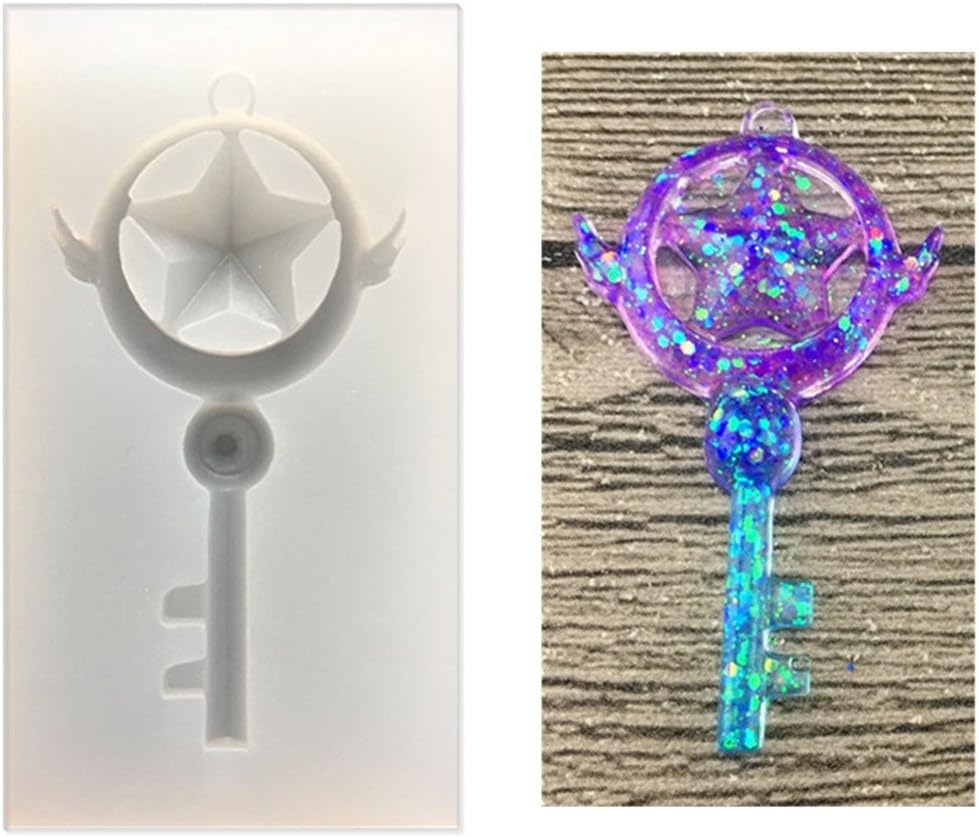 3 pcs/Set Magic Stick, Moon Sticks, Star Scepter, Pendant Clay Silicone Mold, Crafting, Resin Epoxy, Jewelry Earrings Making, DIY Mobile Phone Decoration Tools,Semi-Transparent