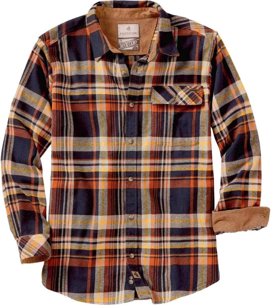 Mens Long Sleeve Button Down 100% Cotton Flannel Shirt