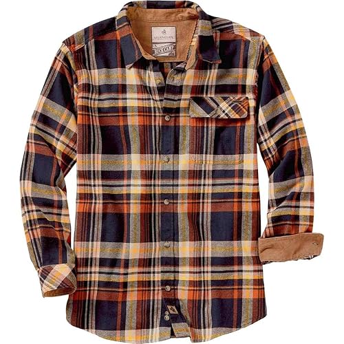 Men's Flannel Shirt Long Sleeve Button Down 100% Cotton