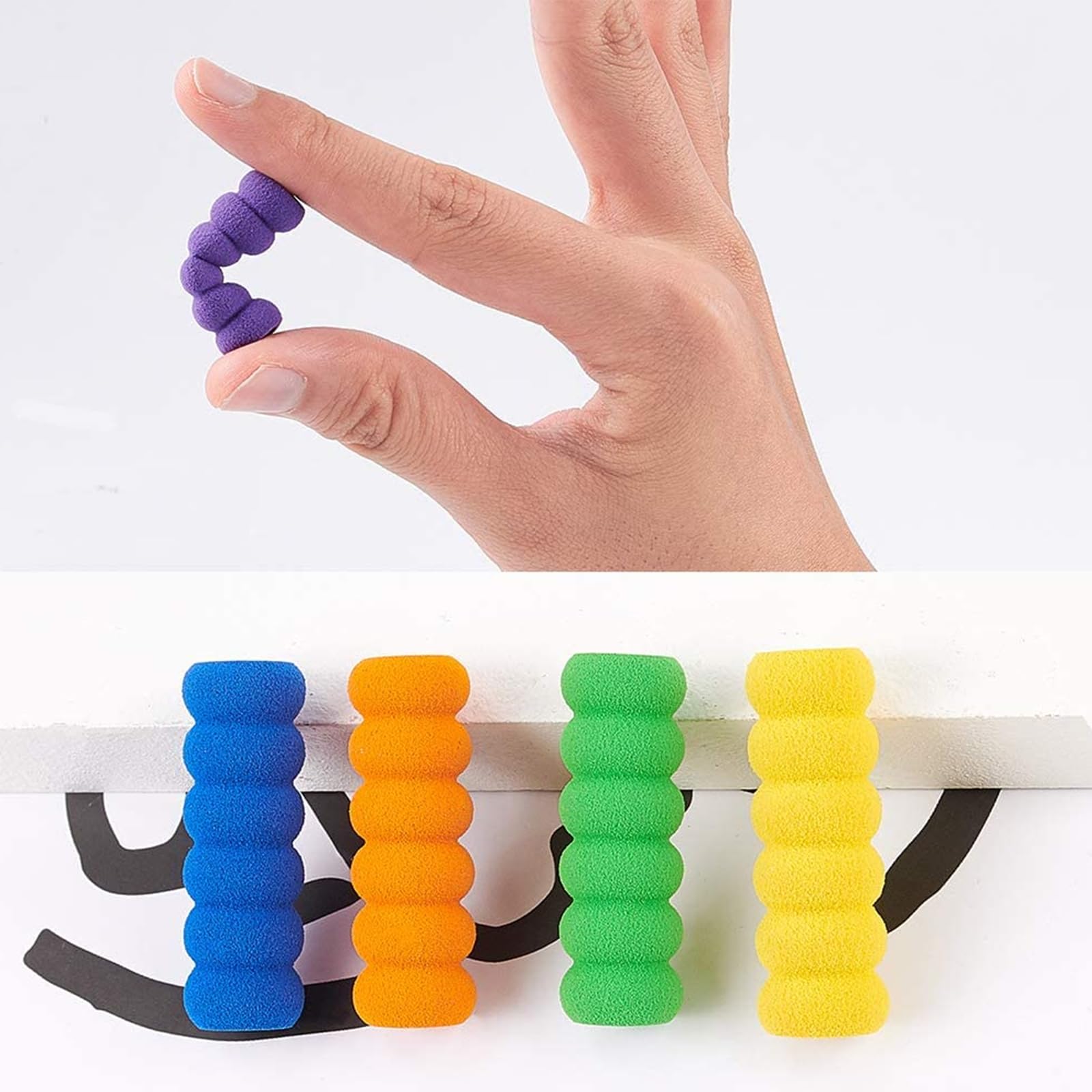 Toppers Masticabili Per Matite In Silicone - 4 Colorati A Forma Di Pietre Preziose Per Scrittura - Foto 10