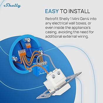 Shelly 1 Mini Gen4 - Wi-Fi Smart Relay Switch, 1 Channel, 8A, Dry