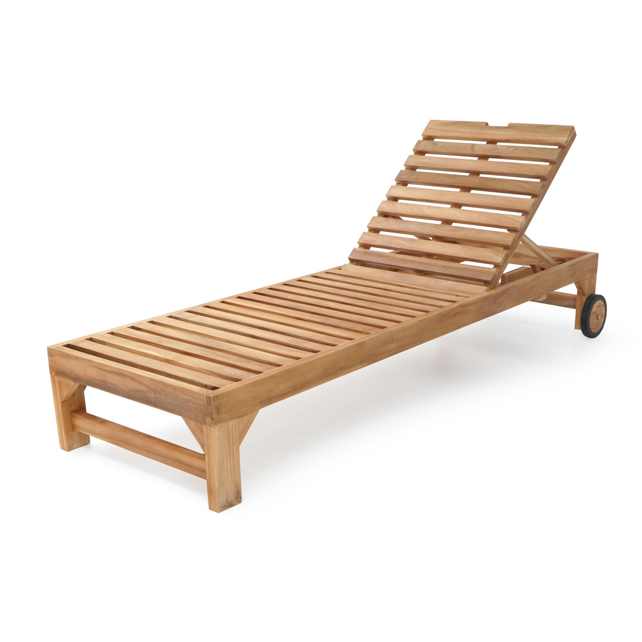 AXI Rama Bain De Soleil en Bois De Teck avec Coussin | Transat Jardin Réglable en 4 Positions | Chaise Longue pour L'Extérieur/Le Jardin