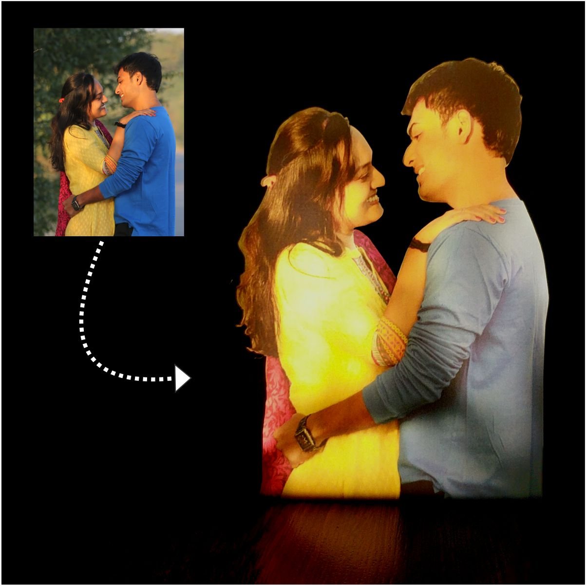 ZOCI VOCIMirage - Personalized 3D effect Black Cutout lamp