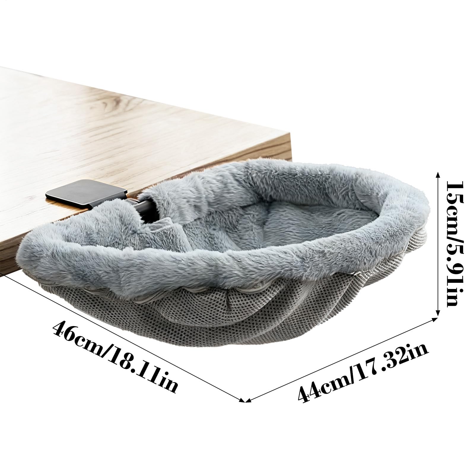 Cama para gatos para escritorio: tumbona de escritorio elevada para mascotas, de cojín, hamaca de mesa, lugar elevado para dormir, almohadilla de descanso de escritorio de oficina