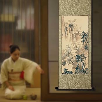 【 掛軸 / 草風】彩色山水図 巻物 書道 骨董品① 掛軸 / 草風】彩色山水図 巻物 書道 骨董品③