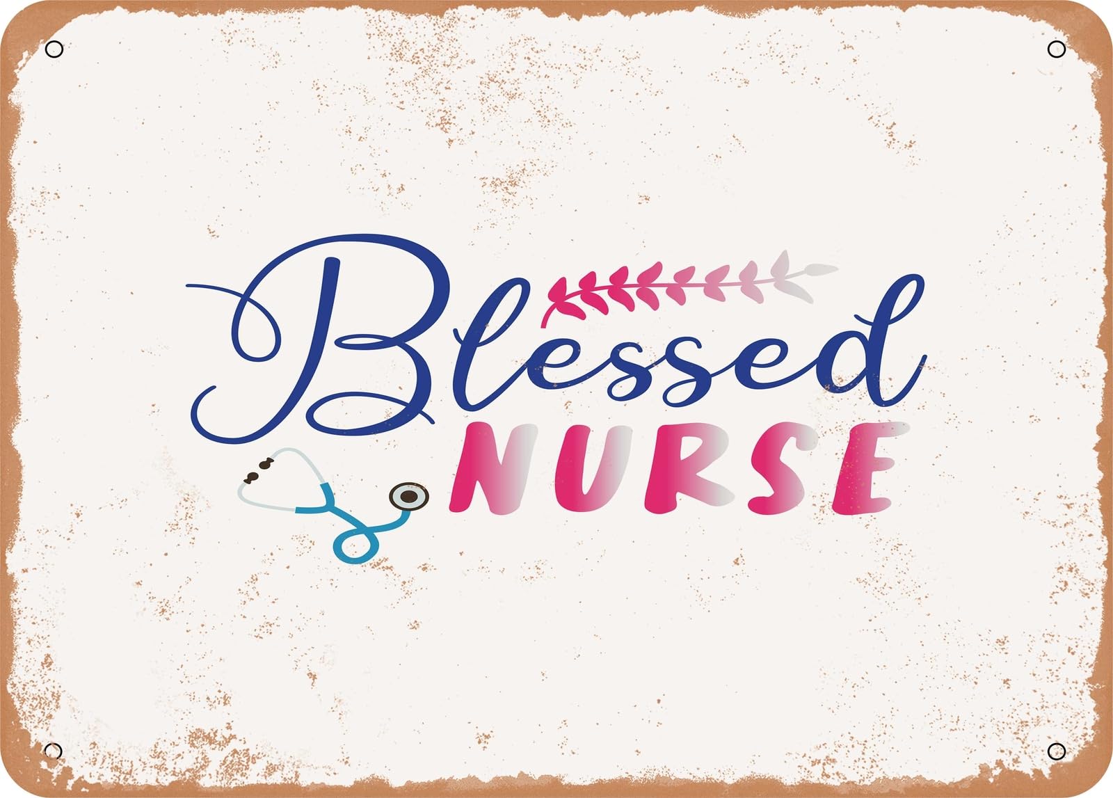 Miaomansenstore Metal Sign - Blessed Nurse - 7 - Vintage Look Sign Home Decor