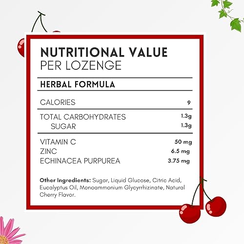 Miniatura 6 de HERBION Naturals Pastillas de zinc, equinácea y vitamina C con sabor a cereza, 25 CT - Suplemento dietético para adultos y niños mayores de 5 años -