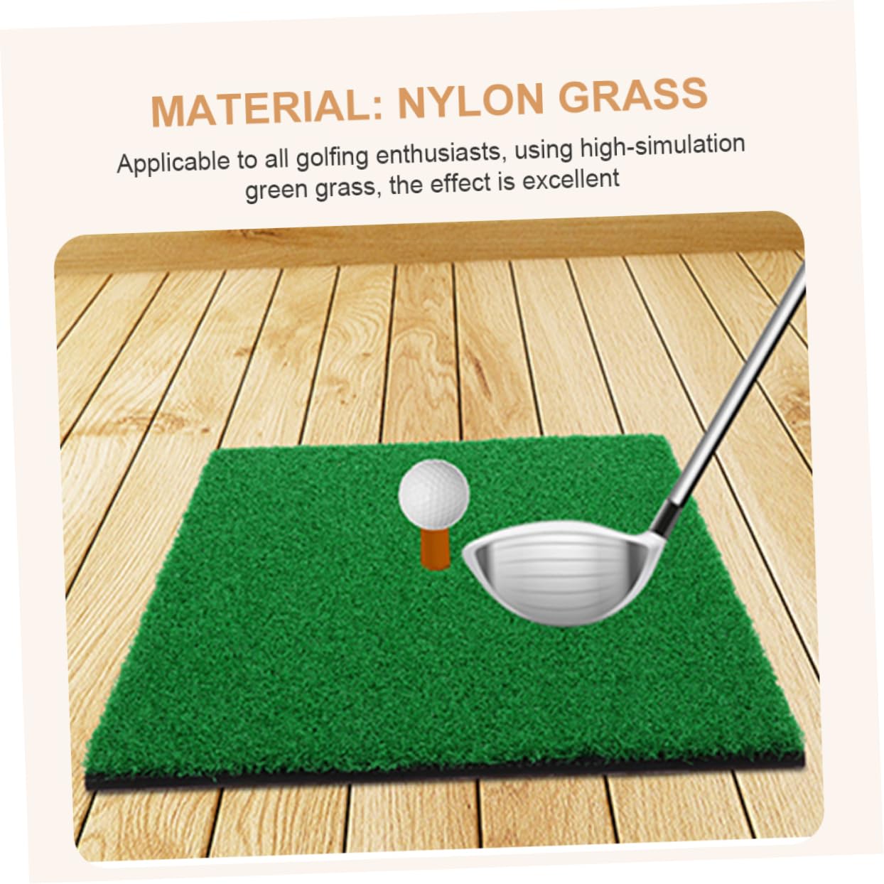 GOOHOCHY 2Pcs Golf Hitting Mats Grass Training Mat for Practice Durable Golf Turf Mats for Improved Swing and Driving Skills