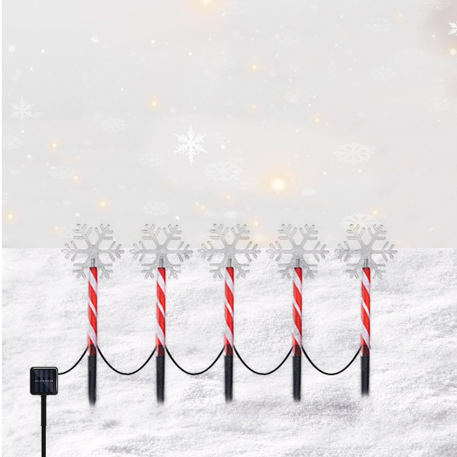 ZQX Luces de Navidad para exteriores, 8 decoraciones navideñas diferentes, luces de reno para exteriores, luces navideñas para familiares y amigos.