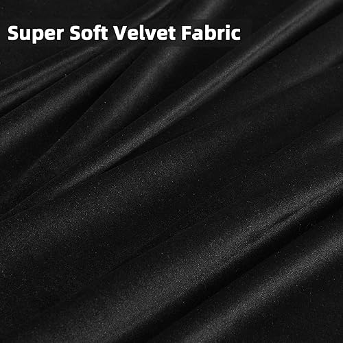 Miniatura 5 de Joydeco - Cortinas de terciopelo negro, 2 paneles de 244 cm de largo, cortinas de lujo con ojal, opacas, aislamiento térmico, súper suaves, para