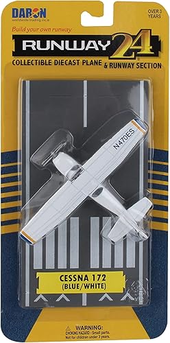 Miniatura 5 de Runway24 RW065 Cessna 172 2000 Skyhawk blanco azul escala 187 fundido a presión con pasarela